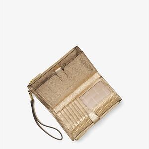 Adele Metallic Pebbled Leather Smartphone Wristlet